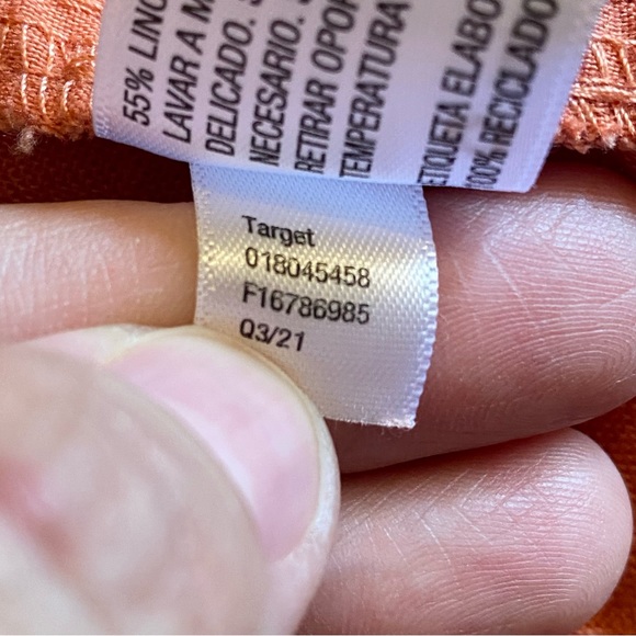 A NEW DAY SIZE XXL PAPER BAG PANTS LINEN ORANGE - Picture 12 of 12